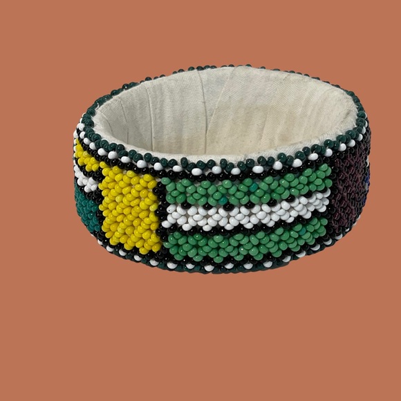 South African Ndebele Beaded Cuff Bangle Bracelet - Picture 1 of 7